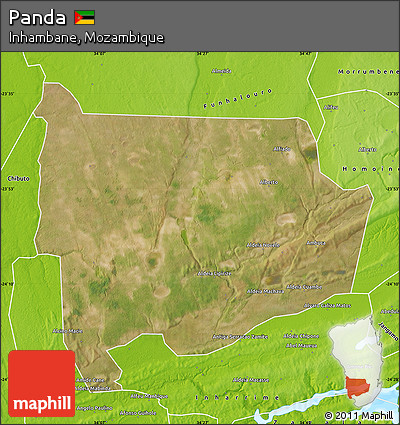 Satellite Map of Panda, physical outside