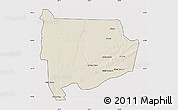 Shaded Relief Map of Panda, cropped outside
