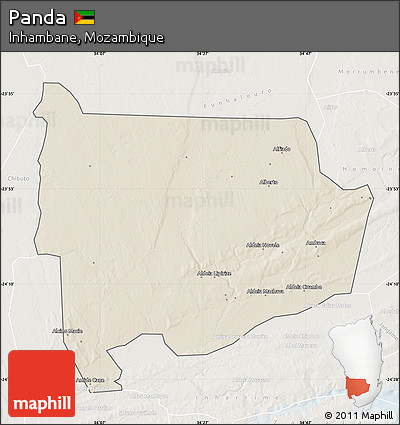 Shaded Relief Map of Panda, lighten