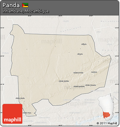Shaded Relief Map of Panda, lighten