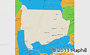 Shaded Relief Map of Panda, political outside