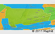 Physical Panoramic Map of Panda, political outside