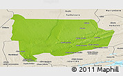 Physical Panoramic Map of Panda, shaded relief outside
