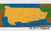 Political Panoramic Map of Panda, darken