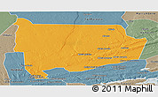 Political Panoramic Map of Panda, semi-desaturated