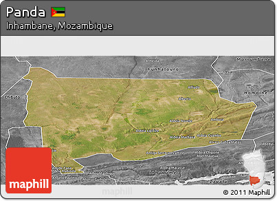 Satellite Panoramic Map of Panda, desaturated