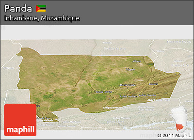 Satellite Panoramic Map of Panda, lighten