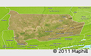 Satellite Panoramic Map of Panda, physical outside