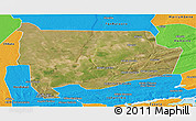 Satellite Panoramic Map of Panda, political outside