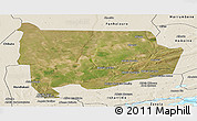 Satellite Panoramic Map of Panda, shaded relief outside