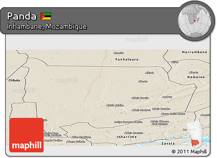 Shaded Relief Panoramic Map of Panda
