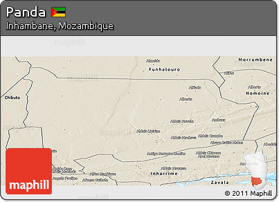 Shaded Relief Panoramic Map of Panda