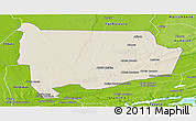 Shaded Relief Panoramic Map of Panda, physical outside