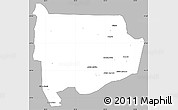 Gray Simple Map of Panda, single color outside