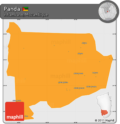 Political Simple Map of Panda, single color outside
