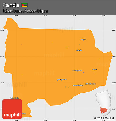 Political Simple Map of Panda, single color outside