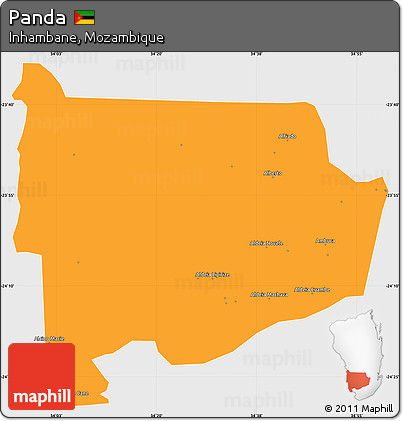 Political Simple Map of Panda, single color outside