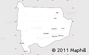 Silver Style Simple Map of Panda, cropped outside