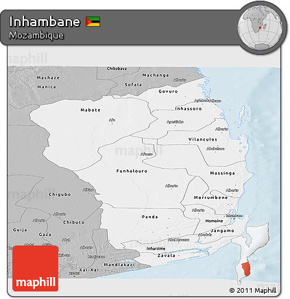 Gray Panoramic Map of Inhambane