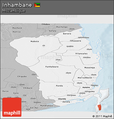 Gray Panoramic Map of Inhambane