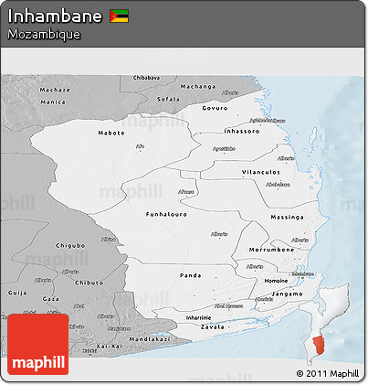 Gray Panoramic Map of Inhambane