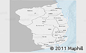 Gray Panoramic Map of Inhambane, single color outside