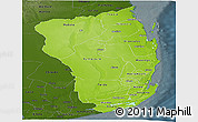 Physical Panoramic Map of Inhambane, darken