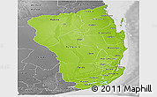 Physical Panoramic Map of Inhambane, desaturated