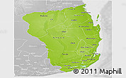Physical Panoramic Map of Inhambane, lighten, desaturated