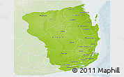 Physical Panoramic Map of Inhambane, lighten