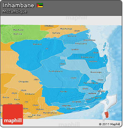 Political Shades Panoramic Map of Inhambane
