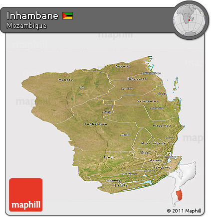 Satellite Panoramic Map of Inhambane, cropped outside