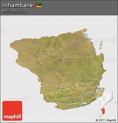 Satellite Panoramic Map of Inhambane, cropped outside