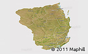 Satellite Panoramic Map of Inhambane, cropped outside