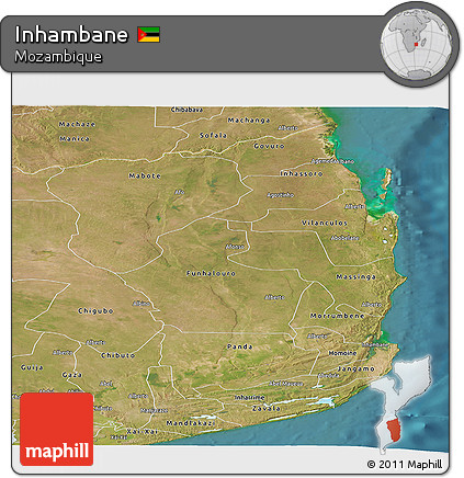 Satellite Panoramic Map of Inhambane