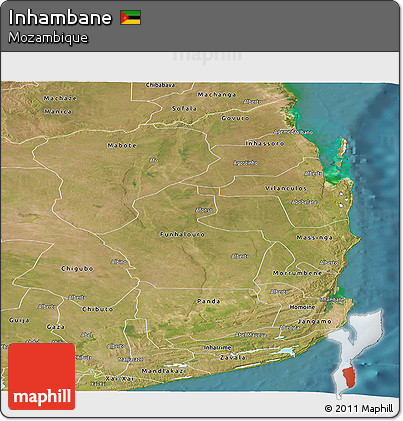 Satellite Panoramic Map of Inhambane