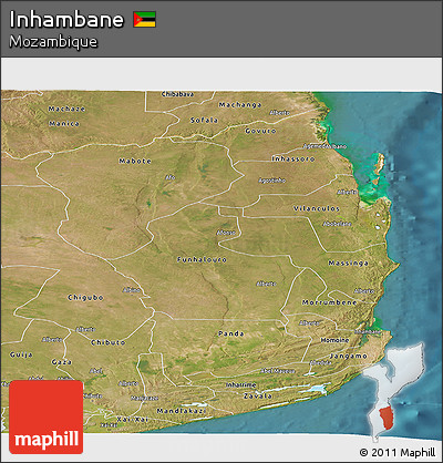 Satellite Panoramic Map of Inhambane