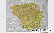 Satellite Panoramic Map of Inhambane, lighten, desaturated
