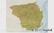 Satellite Panoramic Map of Inhambane, lighten
