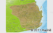 Satellite Panoramic Map of Inhambane, physical outside