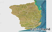 Satellite Panoramic Map of Inhambane, single color outside