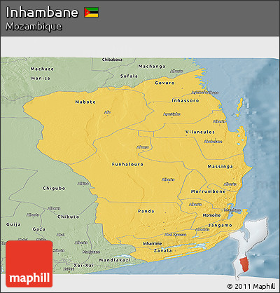 Savanna Style Panoramic Map of Inhambane