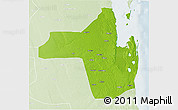 Physical 3D Map of Vilanculos, lighten