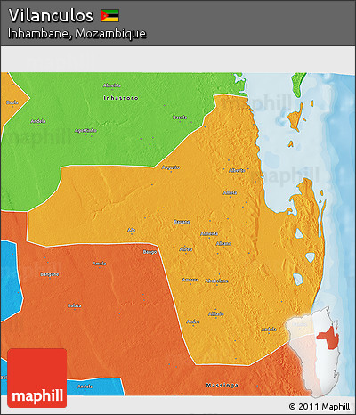 Political 3D Map of Vilanculos