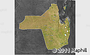 Satellite 3D Map of Vilanculos, darken, desaturated