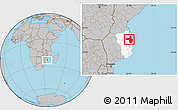 Gray Location Map of Vilanculos, highlighted parent region