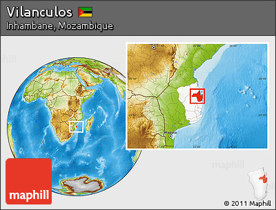 Physical Location Map of Vilanculos, highlighted parent region