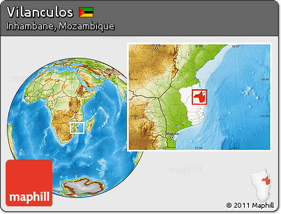 Physical Location Map of Vilanculos, highlighted parent region