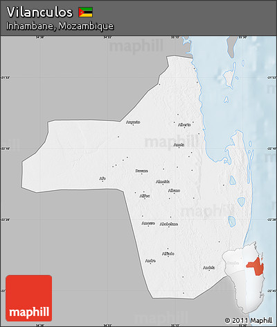 Gray Map of Vilanculos, single color outside