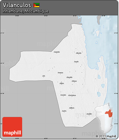Gray Map of Vilanculos, single color outside